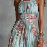Fiora | Delicate Floral Chiffon Maxi Dress
