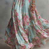 Fiora | Delicate Floral Chiffon Maxi Dress