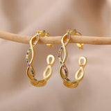 Julenyssa | Kolczyki Wave w Złocie 18K