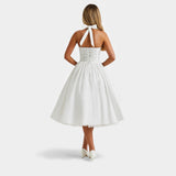 Kamila - Sukienka Midi z Halterem w Stylu Vintage