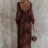 Marlena - Sukienka Maxi z Paisley i Zippem w Talii