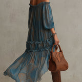 Indira | Mini Boho Dress with Off-Shoulder Design