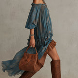 Indira | Mini Boho Dress with Off-Shoulder Design