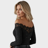 Stella – Elegancka koronkowa bluzka z gwiezdnym wzorem
